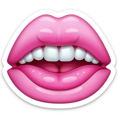 Lips open with drool sticker