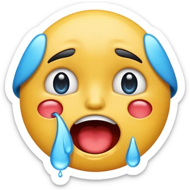 Super mega duper cry emoji, make it similar to this emoji: 😭  sticker