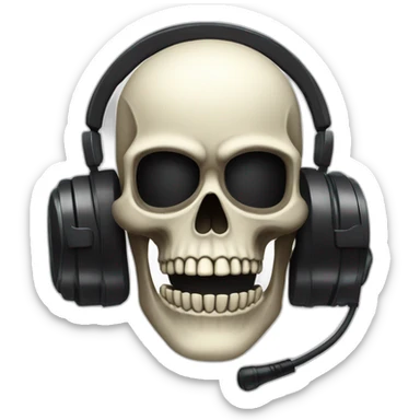 Military Skeleton mask with a long black mask underneath it and headset with a microphone sticker