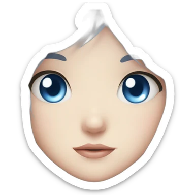 Cute anime girl blue eyed sticker