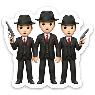 3 mafia members guns sticker
