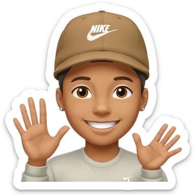 Ragazzo con cappello Nike mulatto che dice di si col police sticker