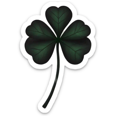 black five leaf clover sticker