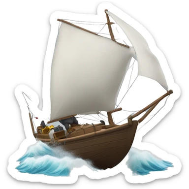 Un voilier dans une grosse tempête  sticker