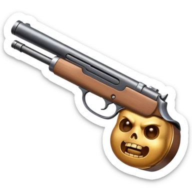 Create an emoji that’s sucking on the barrel of a shotgun sticker