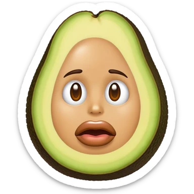 Emoji de aguacate con labios grandes  sticker