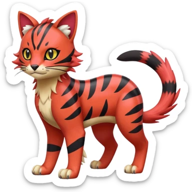 Cool Badass Liepard-Linoone-Litten-Skitty-Pokémon-fusion-creature (full body) sticker