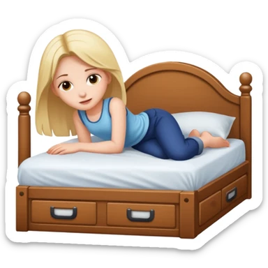 Girl Underneath A Bed sticker