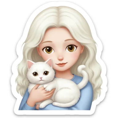 Girl holding a white Cats sticker