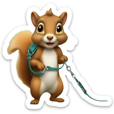 Squirrel with a leash sticker