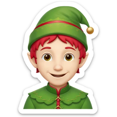 Male christmas elf sticker