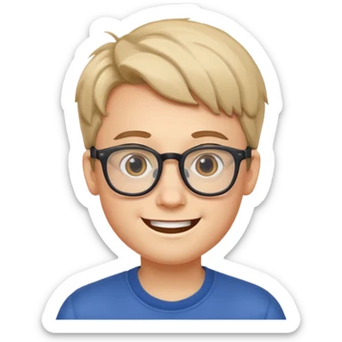 Nerdy boy with glasses sticker