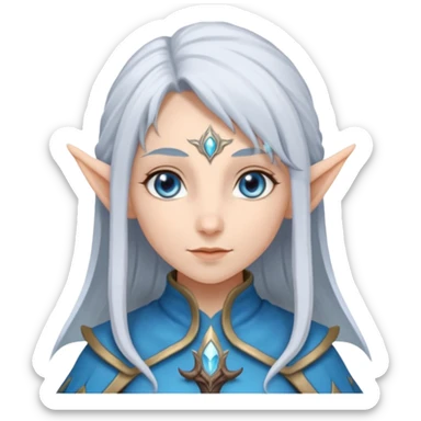 Frieren the female elf mage with silver hair sticker