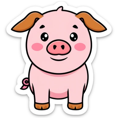 Pig with a wig  sticker