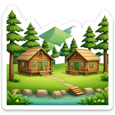 Cabañas con naturaleza sticker