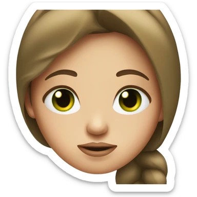 A girl with inflated lips and brown hair and green eyes  sticker