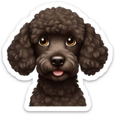 Dark brown poodle sticker