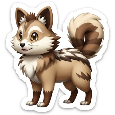  Zigzagoon-Furret-Rockruff-Hybrid (Full body) sticker