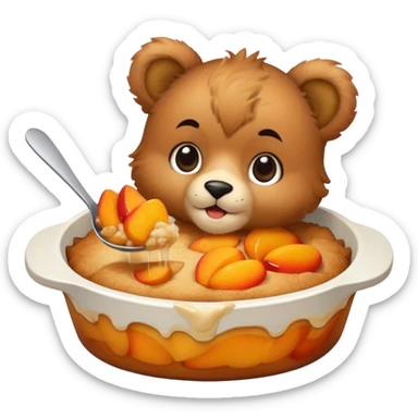 cub eating peach cobbler  sticker