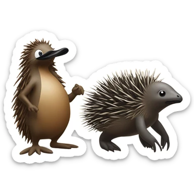 echidna beating up a platypus sticker