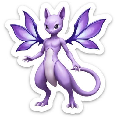 Mewtwo-Lunala-Fakémon-hybrid-creature (full body)  sticker