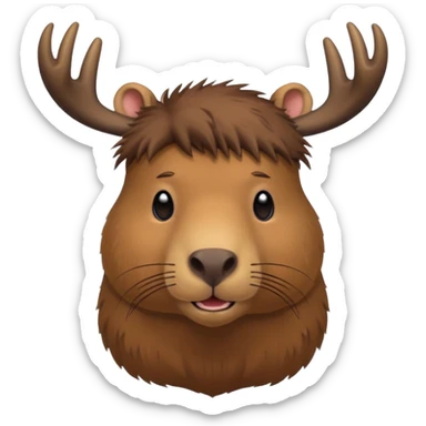 Capibara con cuernos de venado sticker