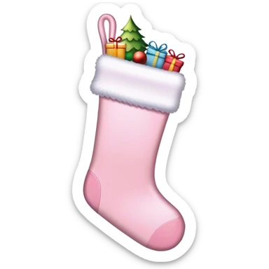  light pink Christmas stocking sticker