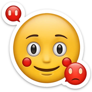 iPhone emoji with text message saying no not smiling and no red dots in dace but a text message sticker