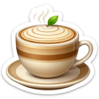 cappuccino emoji, apple style, simple sticker