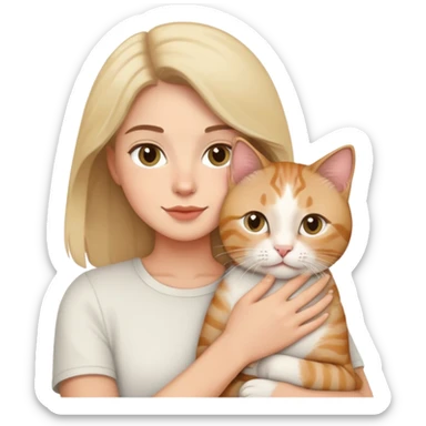 Me holding my cats sticker