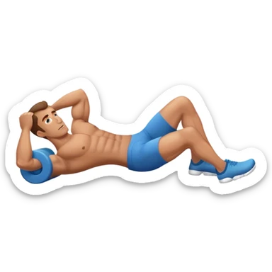 buff guy lying hips down on foam-roller sticker