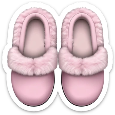 Powder pink fluffy slippers  sticker