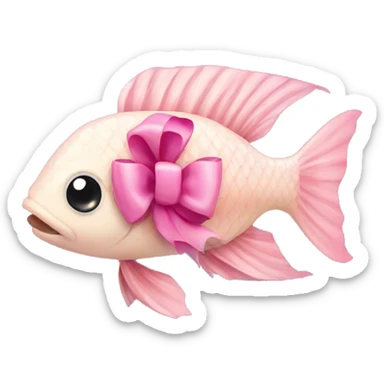fish with pink bow  sticker