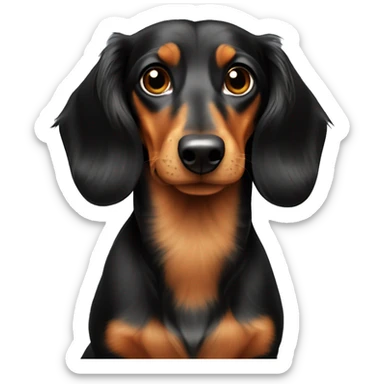 Black and tan long haired dachshund  sticker
