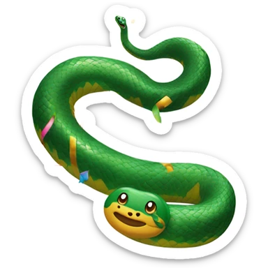 Snake with happy new year dance  sticker