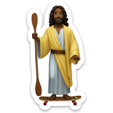 Black Jesus on a longboard! sticker