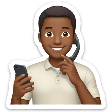 Genereta en emoji of a black main using Mobile phone sticker