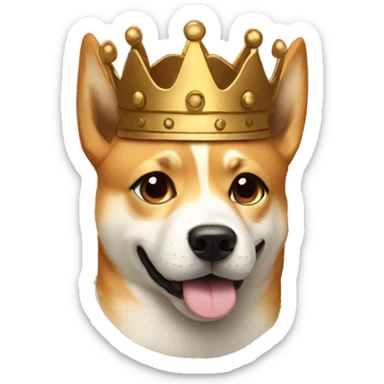 cute doge with bronze crown sticker