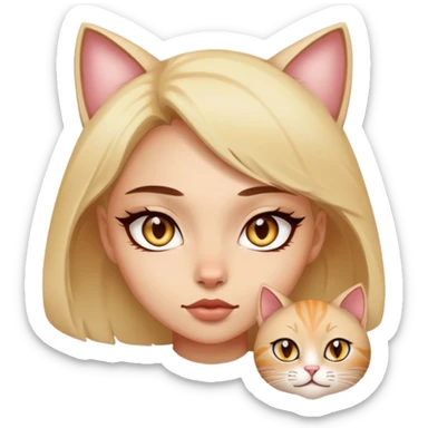 Girl cat eyes sticker