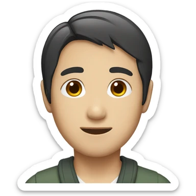 Japanese man with short black hair sticker