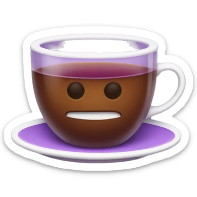 purple cup of tea sticker