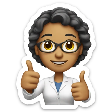 White Teacher woman gives a thumbs up sticker