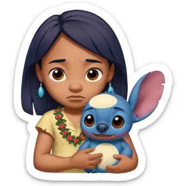 Sad lilo and stitch sticker
