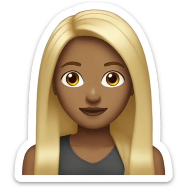 Blonde straight hair brown girl sticker