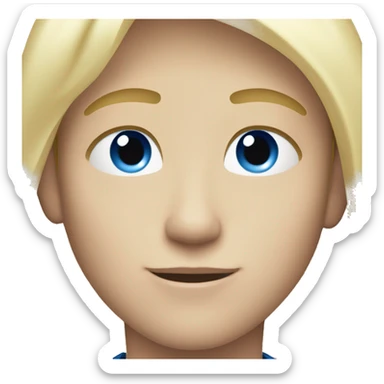 A young guy with light skin color, blue eyes and such blond hair sticker