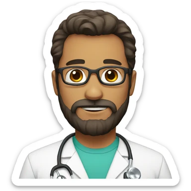 doctor with beard no glasses sticker