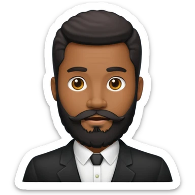 A black gigolo with a full beard sticker