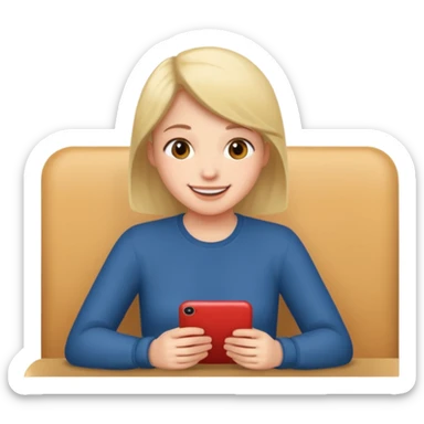 We both sat down, and she started the conversation sticker