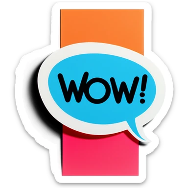 Speech bubble saying wow sticker
