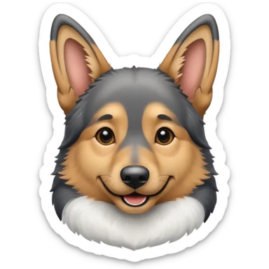 German Shepherd in snow ios emoji sticker